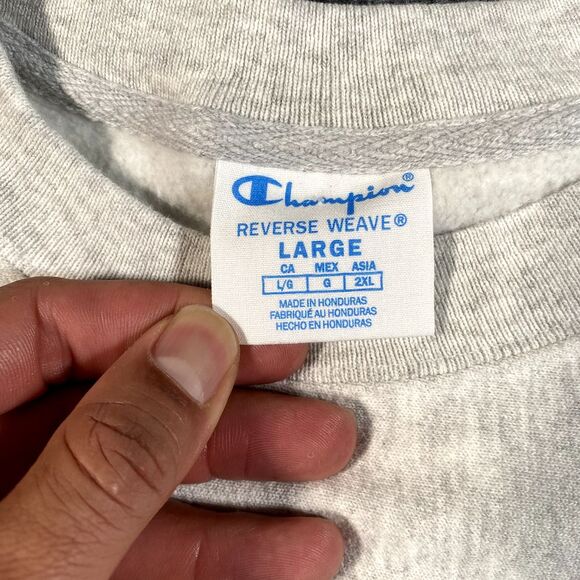 Champion Reverse Weave Mens Large Oversized Sweatshirt Crew Neck Large Graphic - Picture 5 of 8